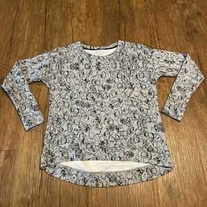 Liz Claiborne Black and Gray Patterned Top
